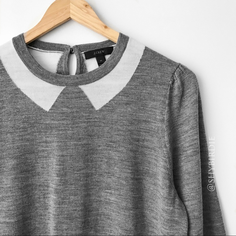 J.Crew Tippi Trompe L’Oeil 100% Merino Intarsia Sweater